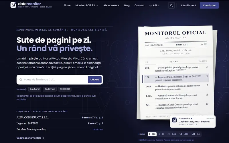Pagina principală datemonitor.ro